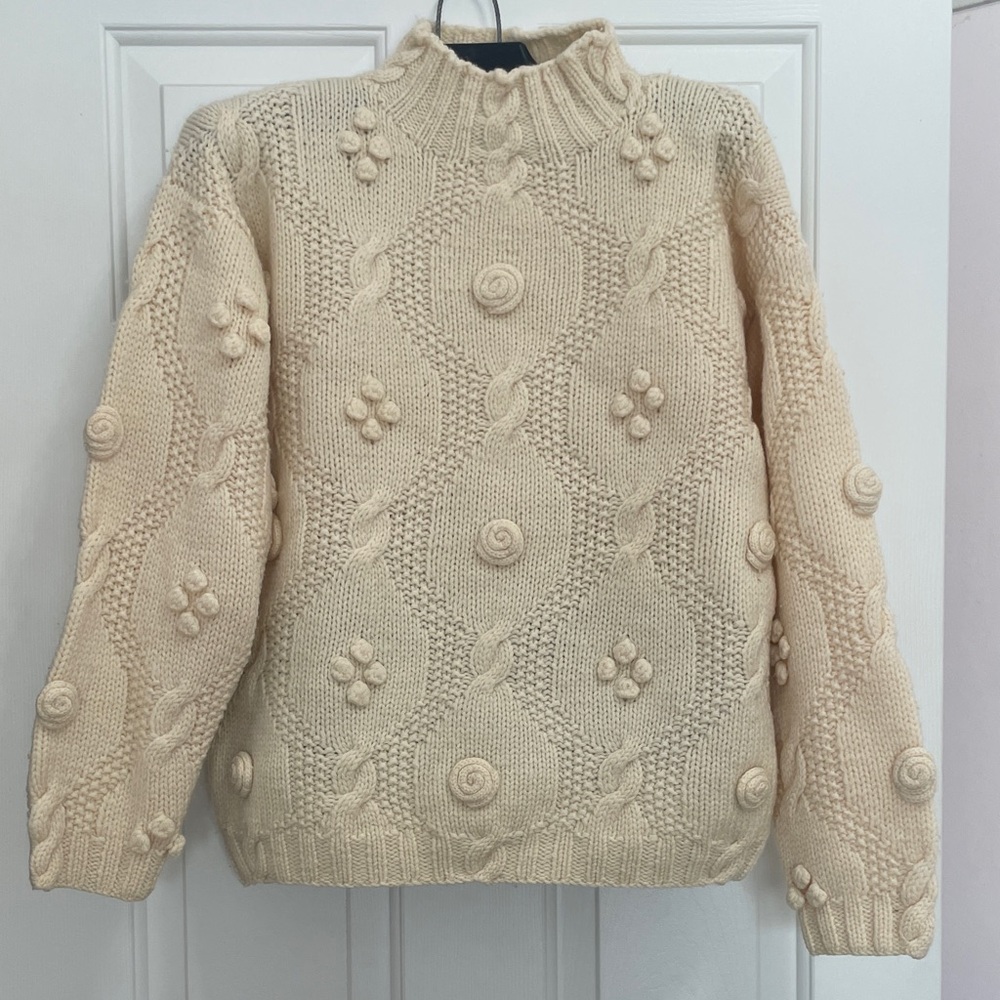 Chic Cream Women's Mock Turtleneck Sweater